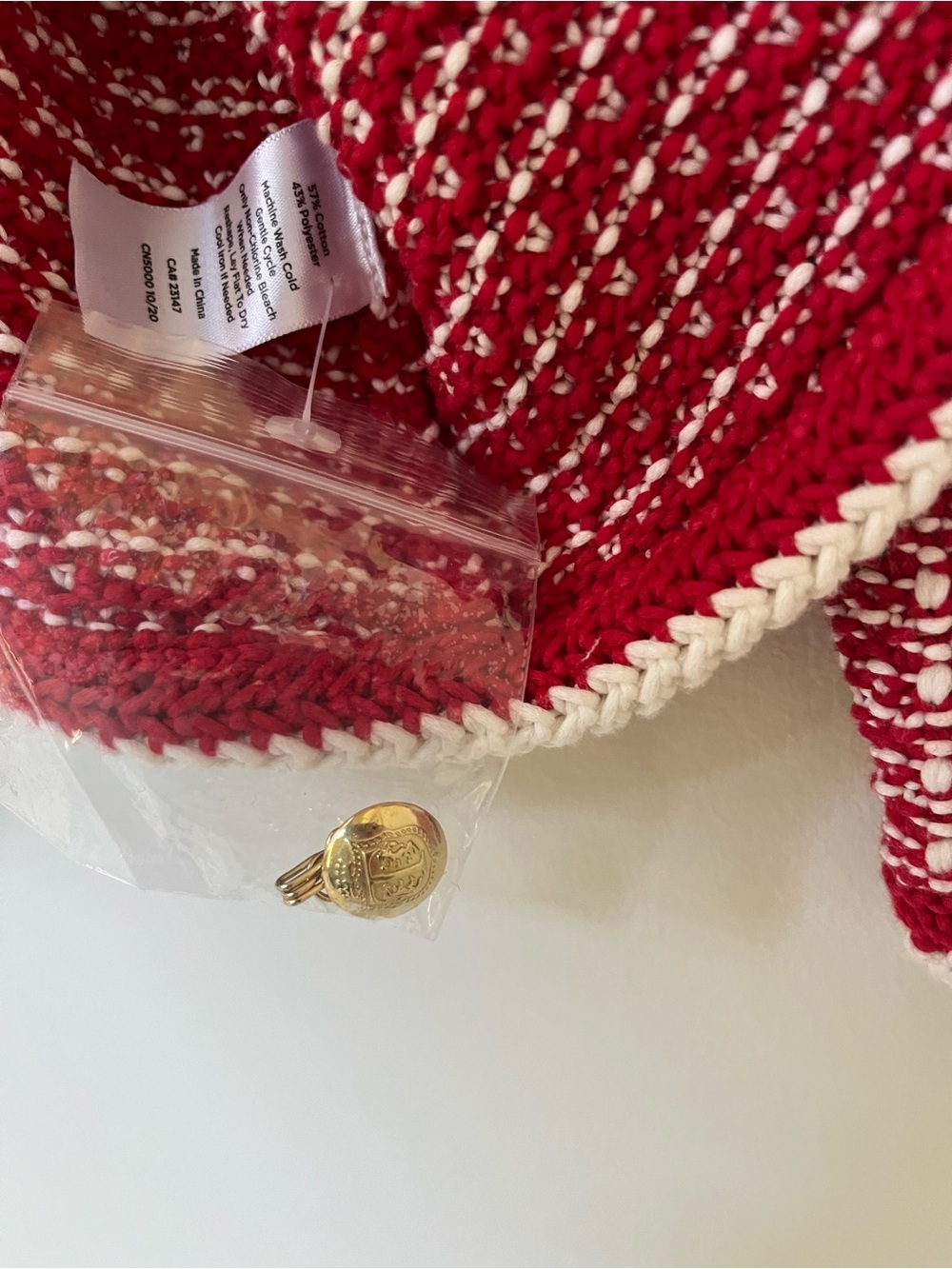 Talbots ~ Classic Red & White Tweed Knit Cardigan ~ Large ~ New with Tags - Picture 10 of 10
